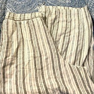 Gray and white striped pants